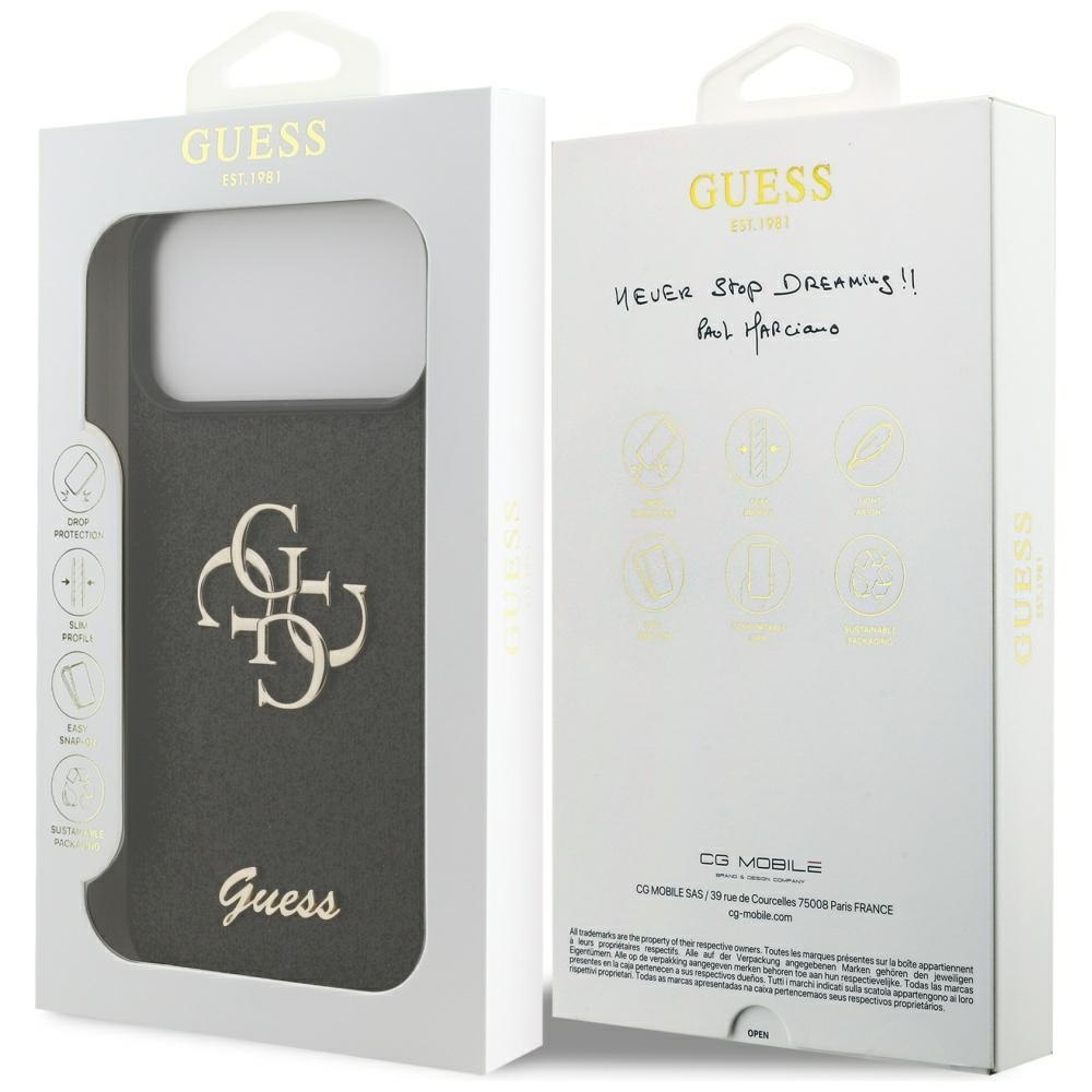 Etui Guess Fixed Glitter Big 4G do iPhone 17 Pro Max czarny